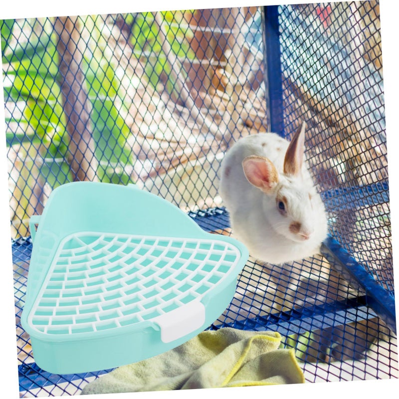 Triangle Rabbit Litter Box Corner Pet Toilet Training Aid Easy Clean Mesh Design Durable Material Space Saving Small Animals - Image 4