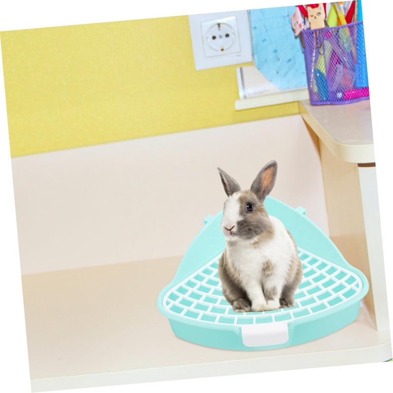 Triangle Rabbit Litter Box Corner Pet Toilet Training Aid Easy Clean Mesh Design Durable Material Space Saving Small Animals - Image 5