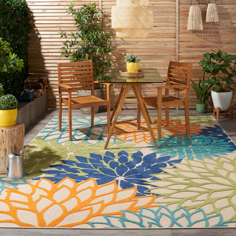Nourison Home Aloha Indoor/Outdoor Multicolor 7' x 10' Area Rug, Easy Cleaning, Non Shedding, Bed Room, Living Room, Dining Room, Deck, Backyard, Patio (7x10) - Image 4