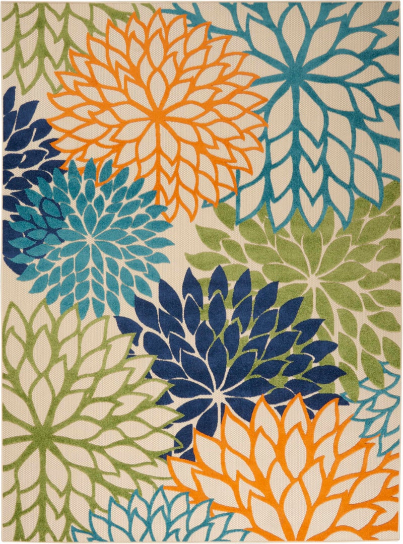 Nourison Home Aloha Indoor/Outdoor Multicolor 7' x 10' Area Rug, Easy Cleaning, Non Shedding, Bed Room, Living Room, Dining Room, Deck, Backyard, Patio (7x10) - Image 5