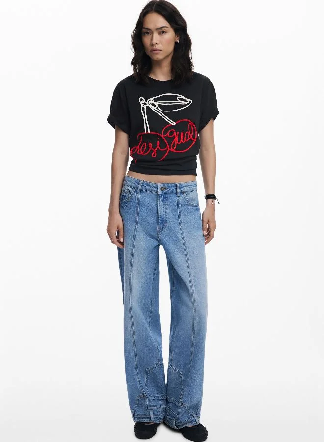 DESIGUAL Cherry Embossed T-Shirt
