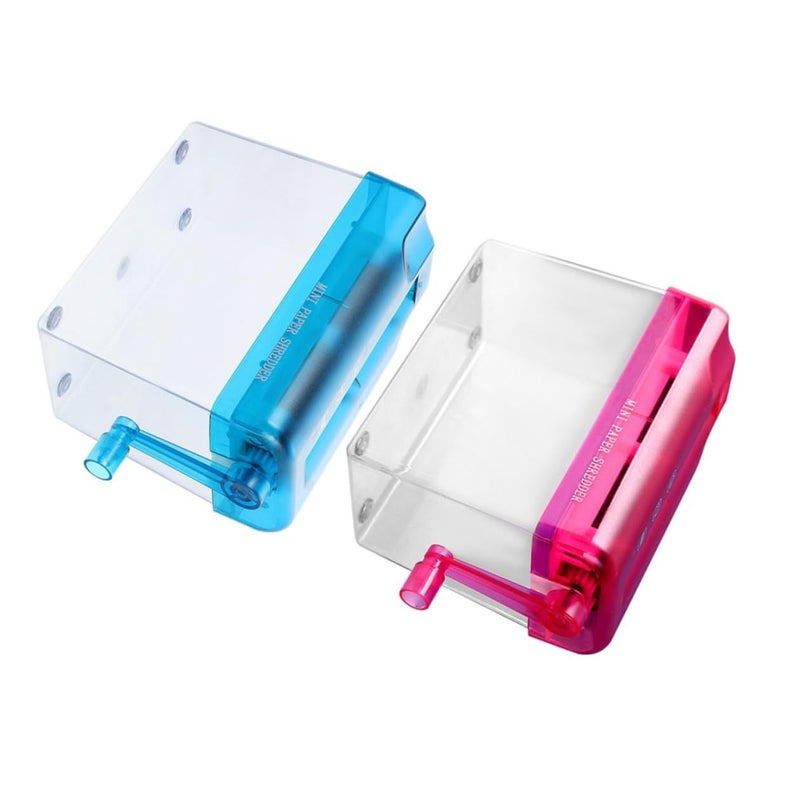 2pcs Mini Manual Paper Shredder Handheld Desktop Document Portable Straight Cut Shredding Tool For Home Office Use - Image 2