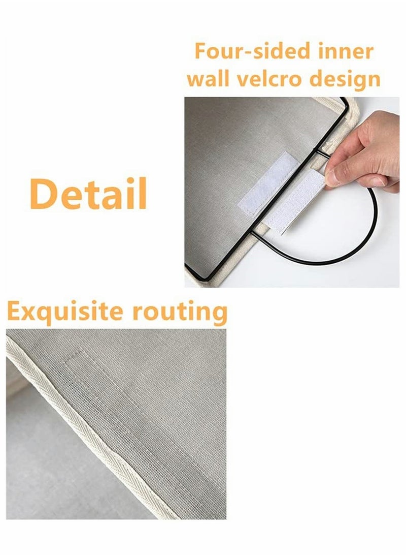 KASTWAVE Wall Hanging Organizer Bag, Closet Hanging Storage for Pocket, Bathroom Dormitory Storag With Hook Linen Cotton Organizer Box Containers for Bedroom, Kitchen, Living Room (Gray)  - Image 5