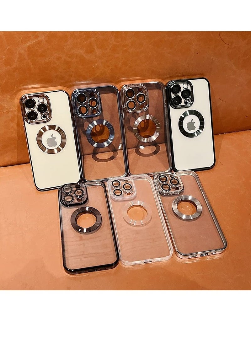 Generic - Apple iPhone 11 Pro Max Case Clear Silicone Logo View Design, Camera Lens Protection Luxury Plating Soft Back Cover Slim Shockproof Phone Case for Apple iPhone 11 Pro Max - Image 1