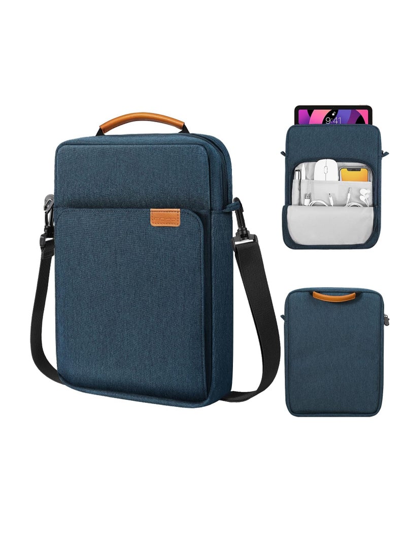 General Tablet Sleeve Bag Case with Shoulder Strap for iPad 10.2 2021-2019, iPad 10th Generation 2022, iPad Air 5/4 10.9, iPad Pro 11 2022-2018, Galaxy Tab S9/S8/A8/A7 2023（Navy Blue）  - Image 1