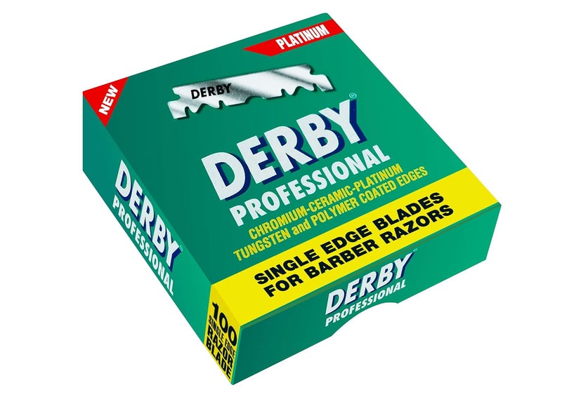 Derby شفرات حلاقة احترافية بحافة واحدة، 100 قطعة (عبوة من 2) - Image 2