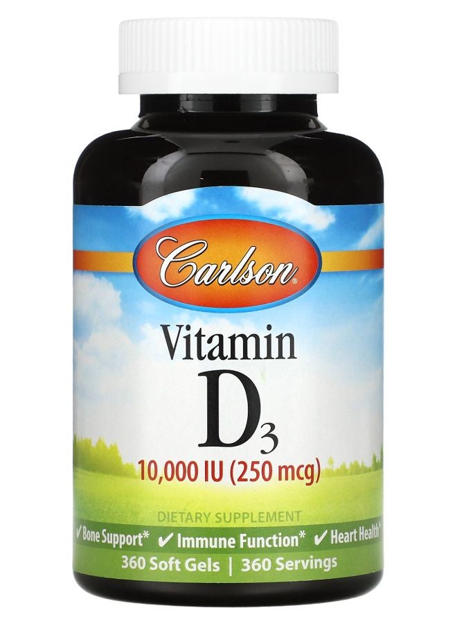 Vitamin D3 250 mcg (10000 IU) 360 Soft Gels