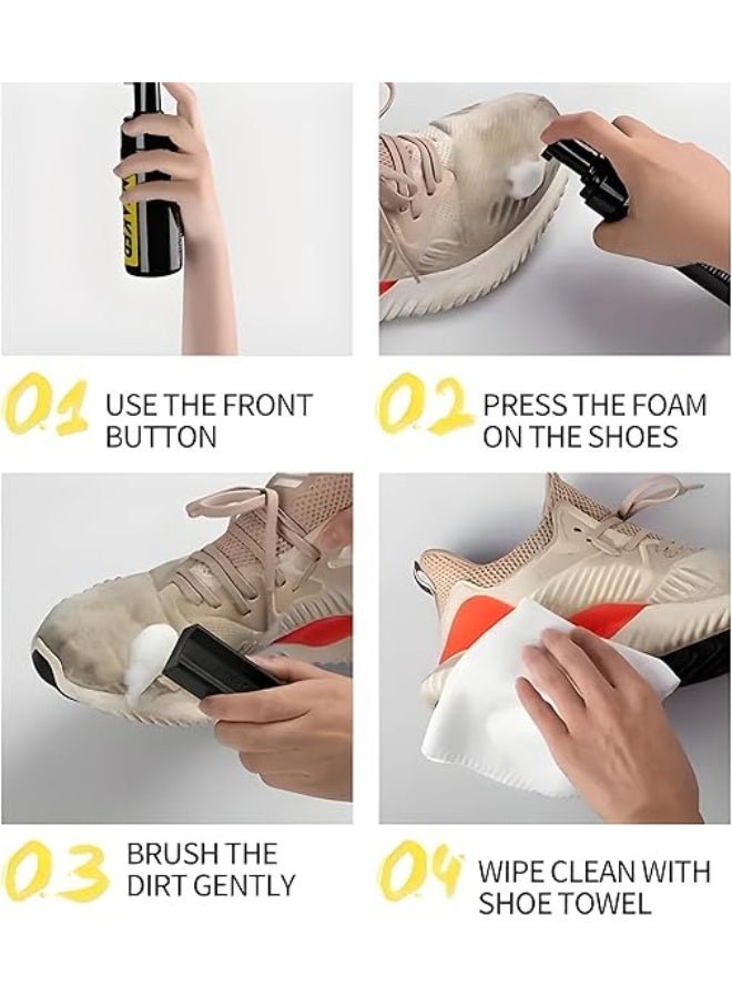Multipurpose Shoe Cleaning Kit – Deep Foam Cleaner – Dual Brushes for Sole & Upper – High-Absorbency Microfiber Towel - Image 5