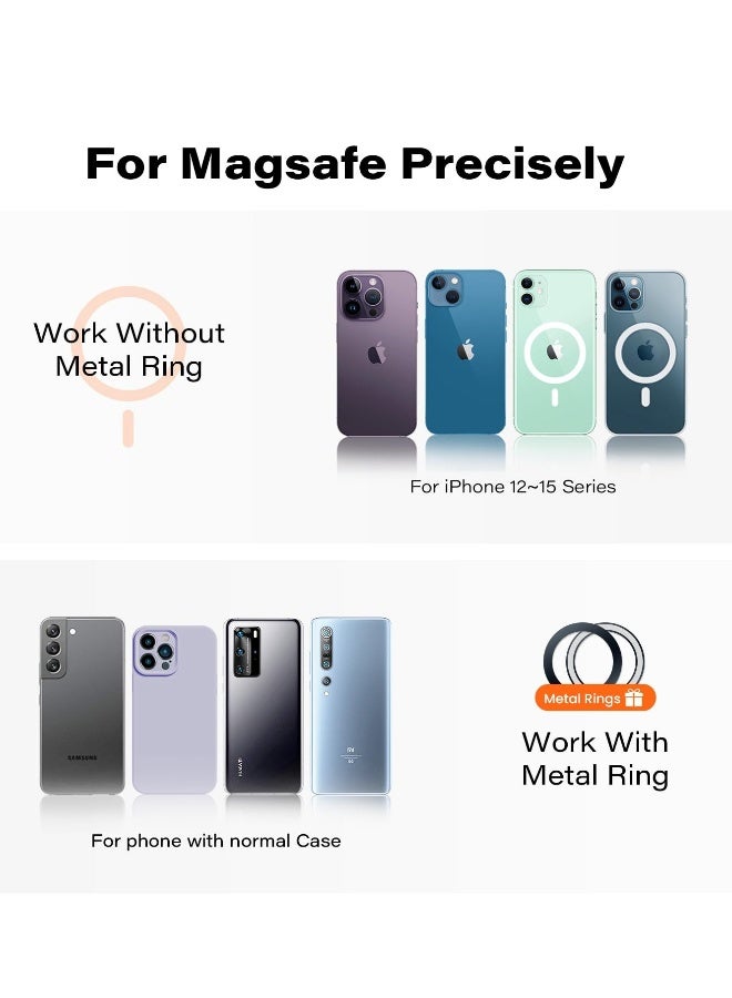 Car Mount For Magsafe, 360 Rotatable Dashboard Magnetic Phone Holder for Car Strong Magnets, Bendable Memory Alloy for Cell Phone Dashboard Windshield Phone Holder Mount for iPhone Android - Image 4