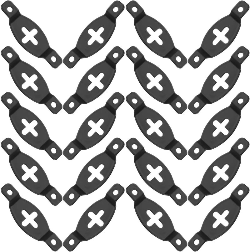 20pcs Iron Speaker Hanger Hooks Wall Mounted Speaker Bracket Plates for Surround Sound Audio Accessories Black Suitable for Home Theater and Audio Systems - Image 1