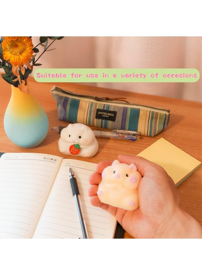 قطعتان من لعبة تابا الإسفنجية على شكل هامستر منفوشة - لعبة ضغط واقعية فائقة النعومة للحيوانات الأليفة - ألعاب حسية لتخفيف التوتر على شكل حيوانات كاواي، هدايا ضغط من السيليكون الناعم للأطفال والمراهقين والبالغين - Image 3