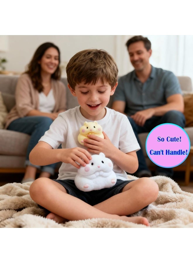 2pcs Fluffy Hamster Taba Squishy Toy – Ultra-Soft Realistic Pet Squeeze – Kawaii Animals Stress Relief Fidget Sensory Toys, Soft Silicone Squeeze Gifts for Children, Teens, and Adults - Image 3