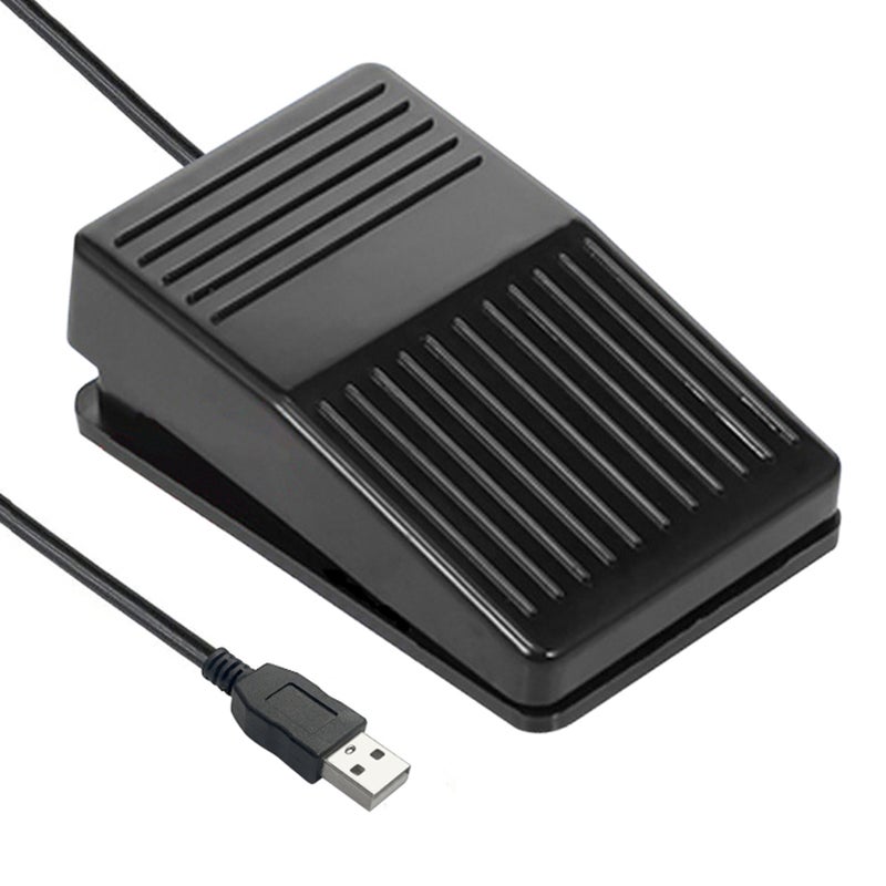 Programmable Foot Pedal Switch: Premium ABS, IP37 Waterproof - Comfortable Wide Design, Flexible Shaftless Response - USB Foot Keyboard for Gaming, Learning, Multimedia Tasks - Image 1