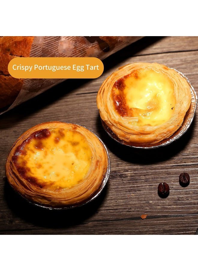 GUZE-US Mini Pie Pans (300pcs), Disposable Egg Tart Molds for Baking, 2.8-inch Mini Tart, Aluminum Foil Bakeware for Baking, Making Tarts, Quiche Pie, Caramel Pudding, Etc. - Image 3