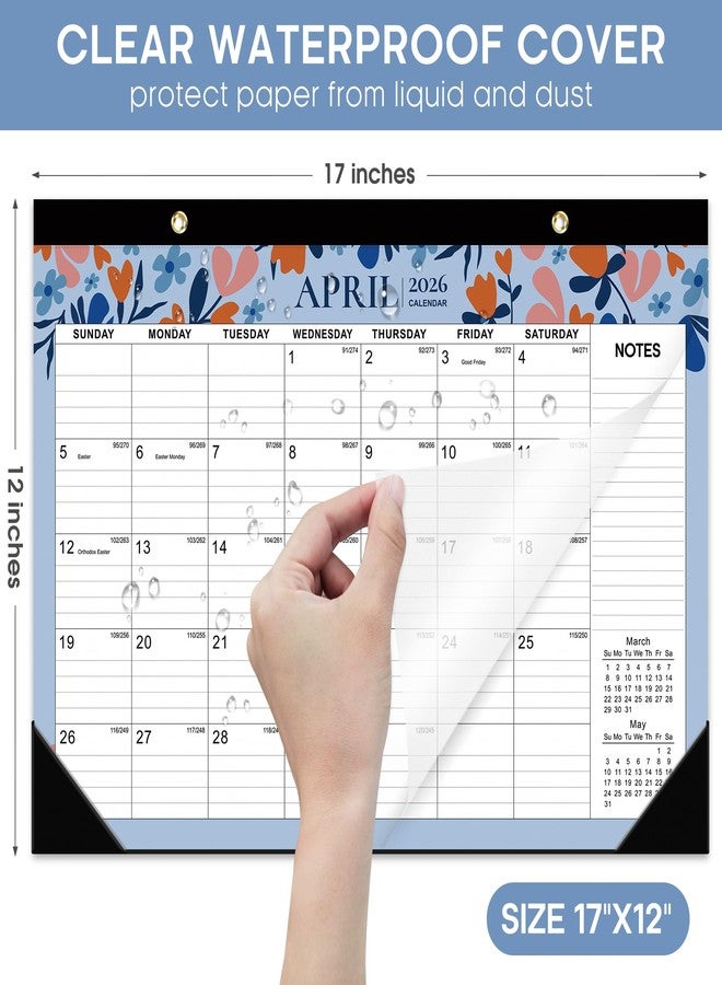 Taja Desk Calendar 2025-2026, 21 Months Calendar Runs from October 2025 to June 2027 - Large 17" x 12" Desktop/Wall Monthly Calendar for Home School, or Office - Twilight Petals - Image 4