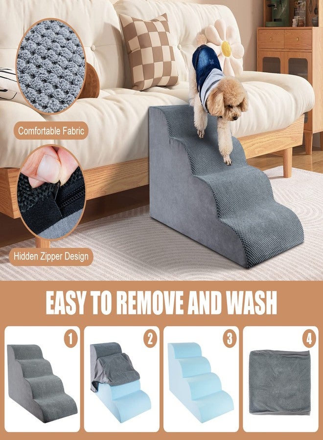 Chic Threads Dog Stairs for High Beds, 4-Step Dog Steps for Couch, Pet Stairs for Small Dogs and Cats, Non-Slip, Stable Indoor Dog Steps for high Bed - Image 4
