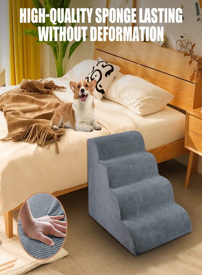 Chic Threads Dog Stairs for High Beds, 4-Step Dog Steps for Couch, Pet Stairs for Small Dogs and Cats, Non-Slip, Stable Indoor Dog Steps for high Bed - Image 3