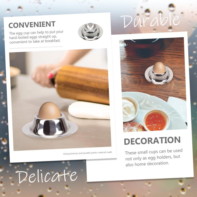 Stainless Steel Egg Holder Rack 4pcs Multi-functional Kitchen Dining Breakfast Accessory - Image 5