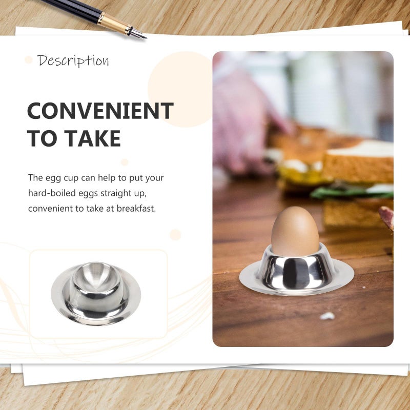 Stainless Steel Egg Holder Rack 4pcs Multi-functional Kitchen Dining Breakfast Accessory - Image 4
