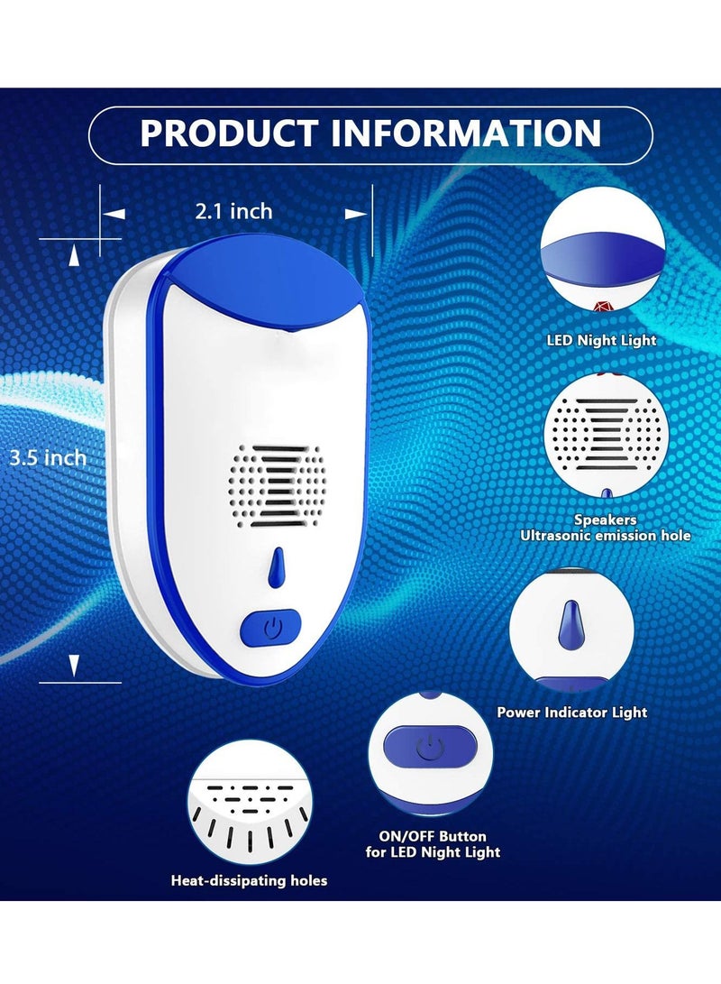 KASTWAVE Pest Repeller Ultrasonic, Pest Repellent Plug-in, Pest Control, Indoor use, Anti Mice, Insects Mosquitos Bugs Ants Spiders Roaches Rodents Rats(Blue-2Packs) - Image 4
