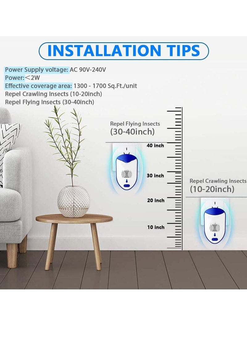 KASTWAVE Pest Repeller Ultrasonic, Pest Repellent Plug-in, Pest Control, Indoor use, Anti Mice, Insects Mosquitos Bugs Ants Spiders Roaches Rodents Rats(Blue-2Packs) - Image 5