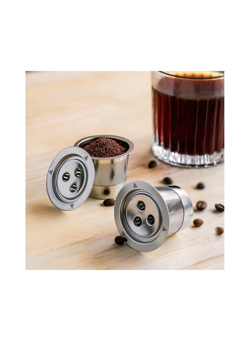 K Cups Reusable Coffee Pods, for Ninja Dual Brew Coffee Maker, 2 Pack Stainless Steel Permanent K Cups Filters Coffee Accessories,  Compatible with Ninja CFP201 CFP301 Dual Brew Pro Machine