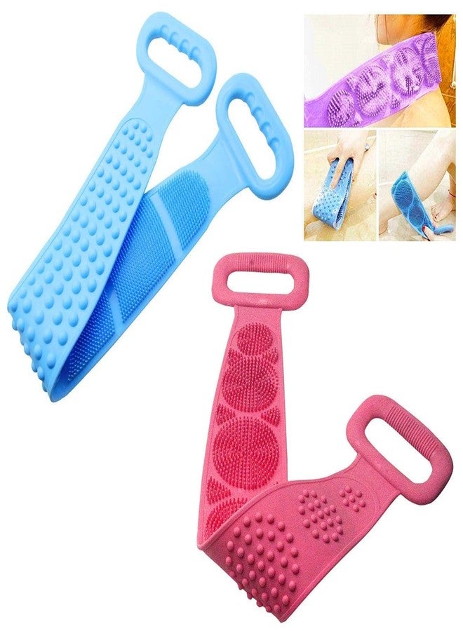 DEBIRE Silicone Bath Body Brush, Back Scrubber for Shower Bath Brush Washer For Dead Skin Removal for Men and Women, Double Side Brush Belt For Shower Long Exfoliating Belt (Multicolored-1 - Image 4