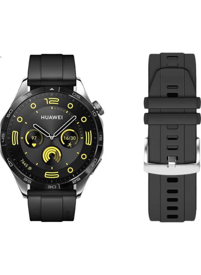 Bing Hong Binghong Silicone Watch Band For Huawei Gt4, Gt5/Gt3/Gt2/Pro Sports Watch Band, Liquid Silicone Breathable Sweat-Proof Design, Comfortable And Stylish For Men And Women - Black 18Mm - Image 2