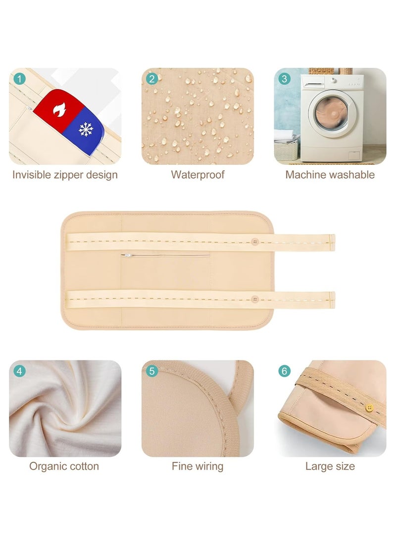 general 4 castor oil packs wrapped in organic cotton for liver detox, stomach, abdomen, neck, and whole body, reusable hot/cold pad kit with adjustable elasticated straps, waterproof and oil leak resistant - Image 5