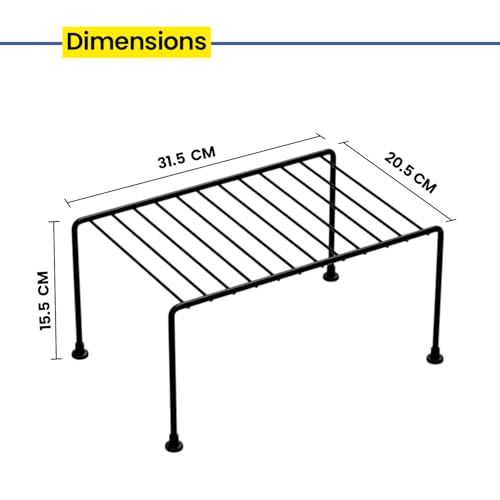 WonderStand Dish Rack (Set of 2) for Kitchen Cabinets/Plate Stand/Utensil Rack (Black), Metal - Image 5