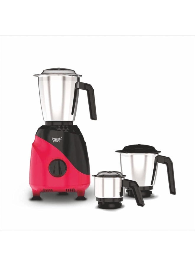 Preethi Peppy Mixer Grinder for Kitchen| 750 Watt Mixie, 3 jars | 5yr Motor Warranty & Lifelong Free Service | Black/Red (MG-245) 1.5 L 750 W MG-245 Red/Black - Image 1