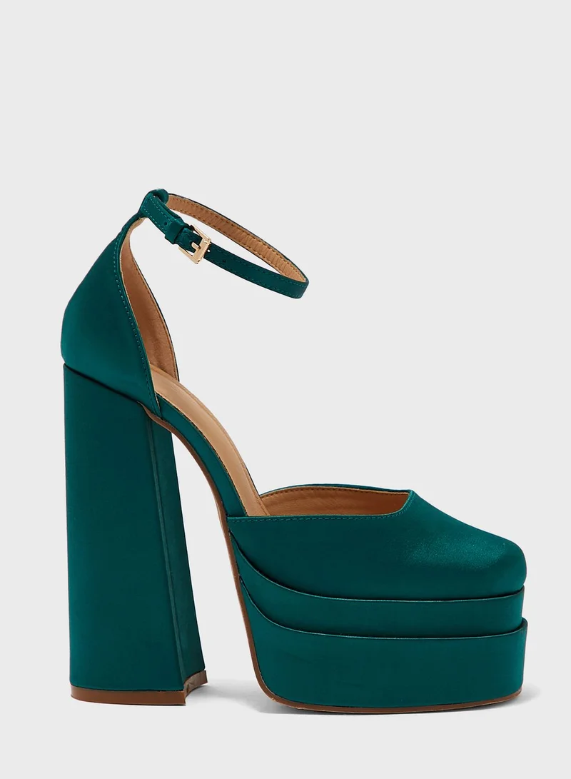 Truffle Wide Fit Satin Platform Pump