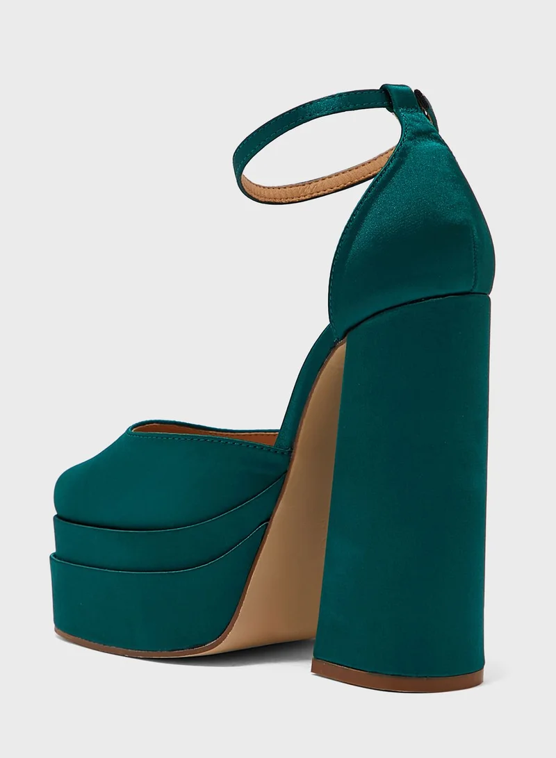 Truffle Wide Fit Satin Platform Pump