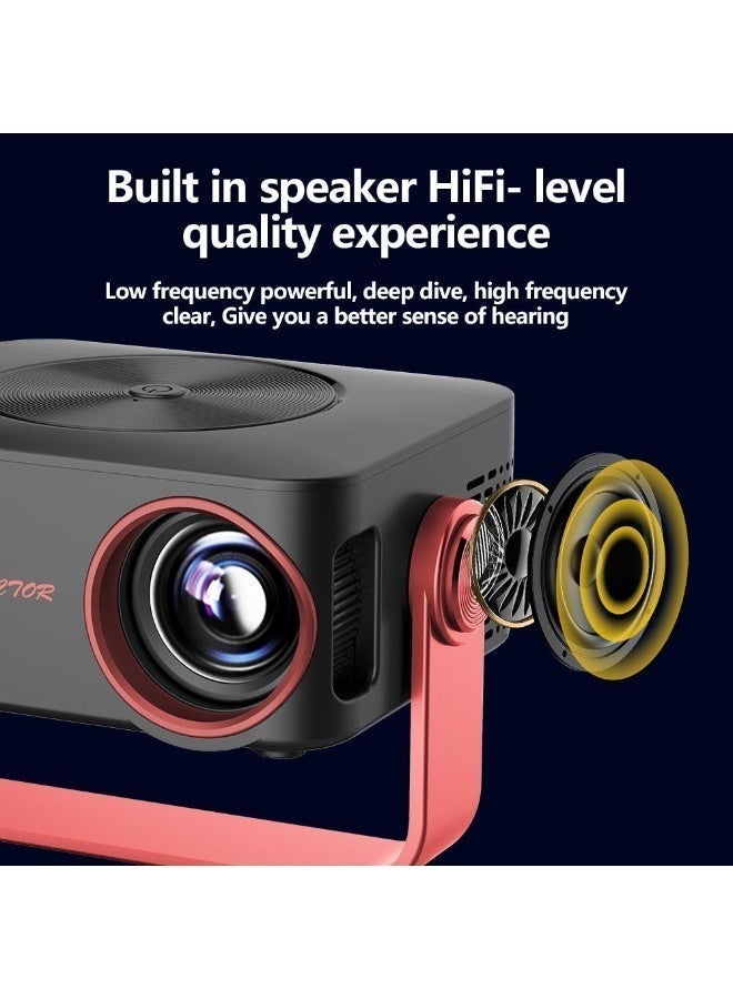 NexusTek 2026 Flagship Smart Portable Projector 4K Decoding Native 1080P 390 ANSI Lumens Dual Band WiFi Auto Focus and Keystone 180 Degree Rotation Stand HiFi Sound Multi Device Support Home Theater Projector - Image 4