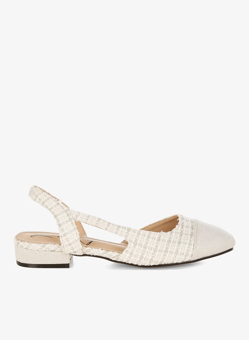 London Rag Women's Tweed Slingback Sandals in Off White