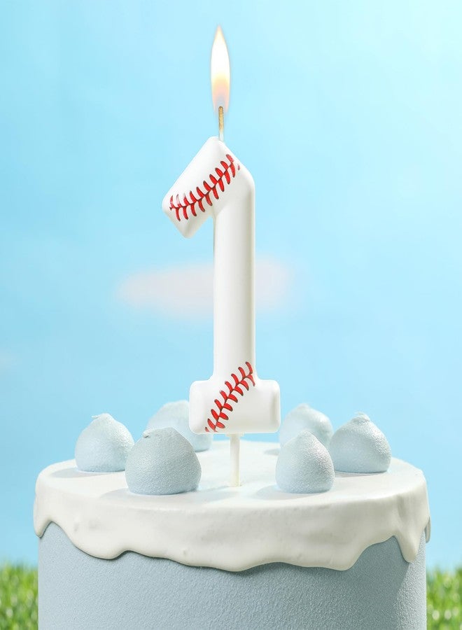 PHD CAKE 2.76 Inch Number 1 Baseball Birthday Candles, Baseball Number Candles, Cake Number Candles, Party Celebration, Style Candle - Image 2