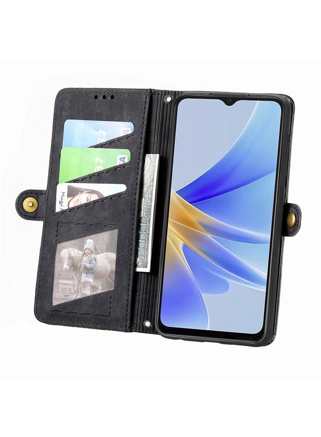 اس-توب جراب هاتف OPPO Find X5 Pro بسحاب هندسي ومشبك جانبي من الجلد - Image 3