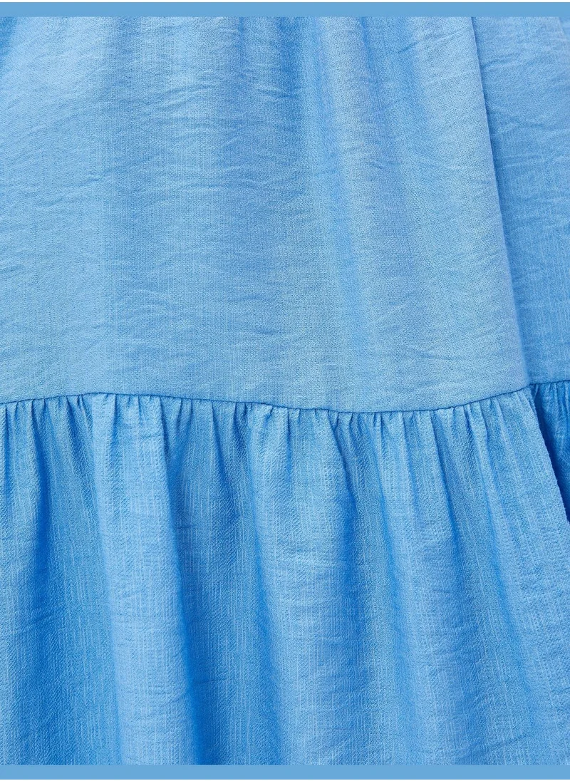 KOTON Crew Neck Sleeveless Tiered Mini Dress