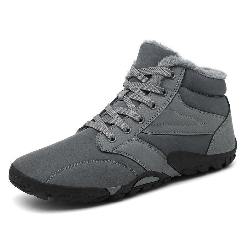 New Thick-Soled Five-Finger Men'S Snow Boots, Non-Slip, Warm Barefoot Cotton Shoes, Women'S Fleece-Lined Thickened Yellow Boots - Image 3