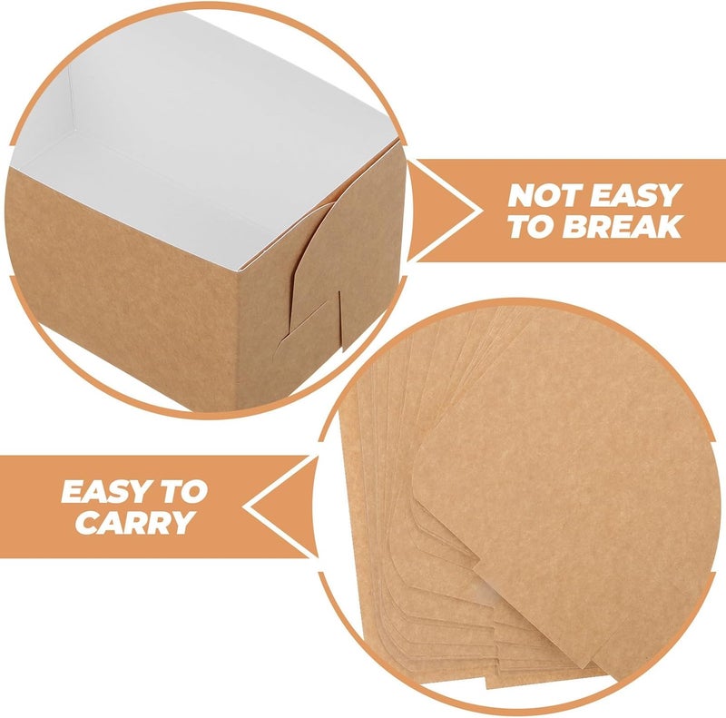 Garneck 50pcs Disposable Paper Sandwich Containers with Oil-resistant Wrapping, 250g Kraft Breakfast Toast Boxes for Bakery, Food Packaging, and Party Favor Dessert Wrapping - Image 3