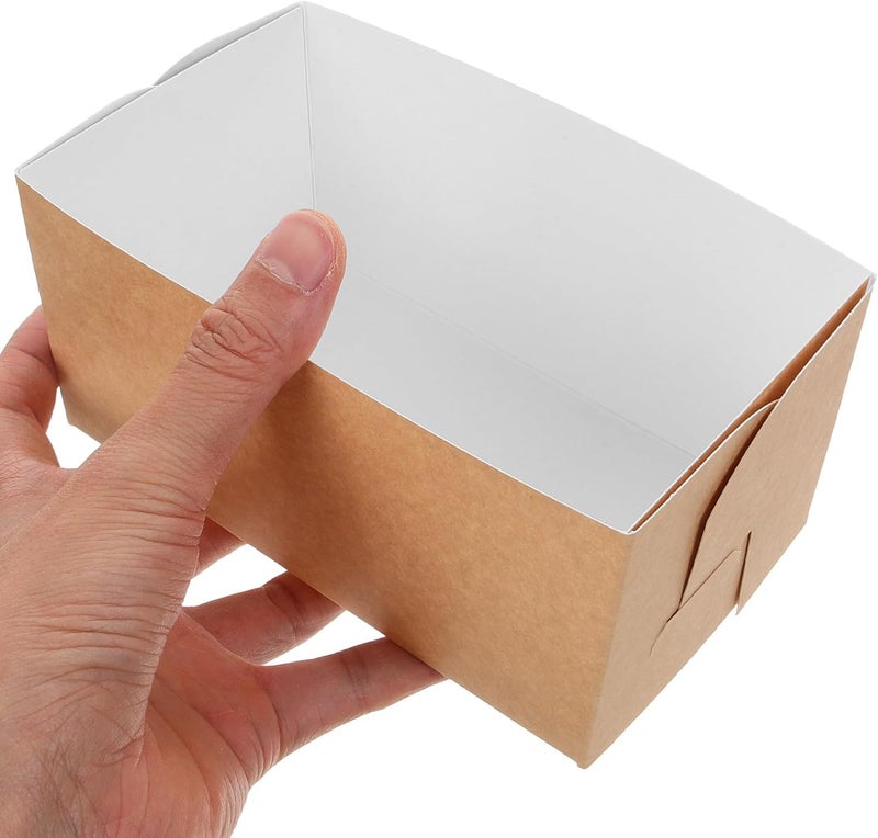 Garneck 50pcs Disposable Paper Sandwich Containers with Oil-resistant Wrapping, 250g Kraft Breakfast Toast Boxes for Bakery, Food Packaging, and Party Favor Dessert Wrapping - Image 4