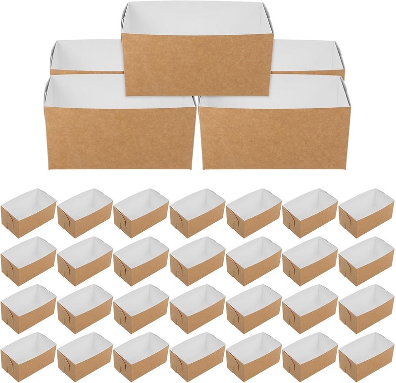 Garneck 50pcs Disposable Paper Sandwich Containers with Oil-resistant Wrapping, 250g Kraft Breakfast Toast Boxes for Bakery, Food Packaging, and Party Favor Dessert Wrapping - Image 1