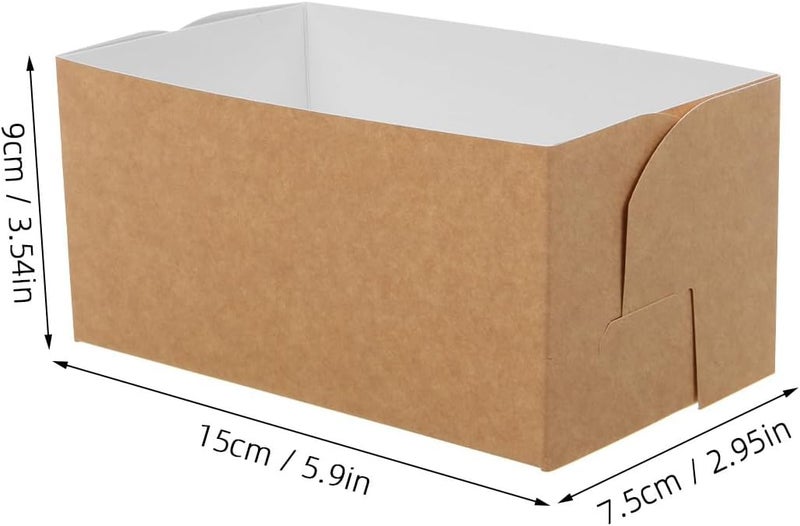 Garneck 50pcs Disposable Paper Sandwich Containers with Oil-resistant Wrapping, 250g Kraft Breakfast Toast Boxes for Bakery, Food Packaging, and Party Favor Dessert Wrapping - Image 2