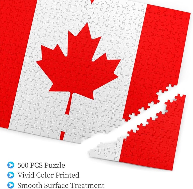 Canadian Flag Jigsaw Puzzle 500 Pieces For Adults Home Decor Birthday Party Gift - Image 3