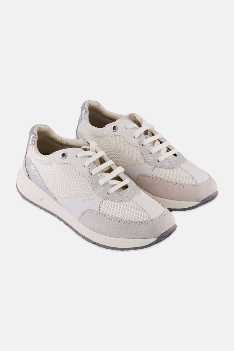 GEOX Women Lace Up Casual Shoes, White - Image 1