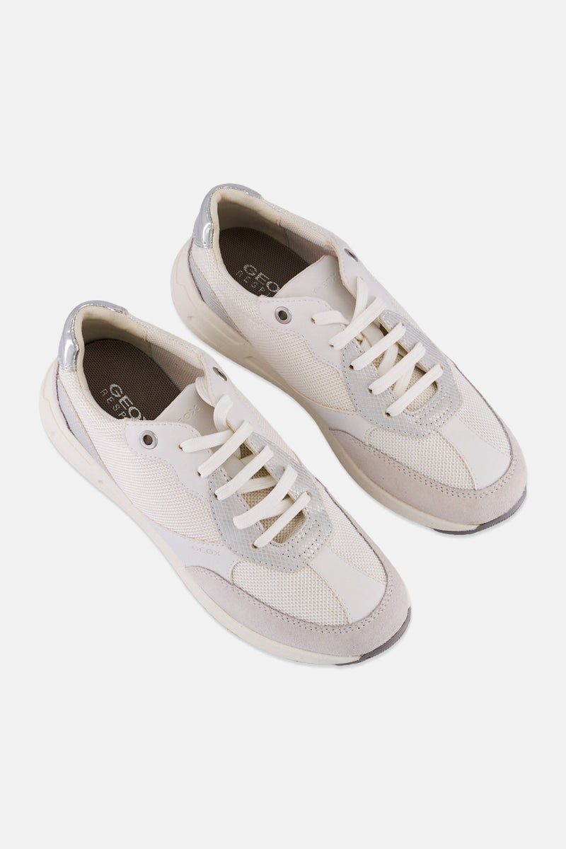 GEOX Women Lace Up Casual Shoes, White - Image 4