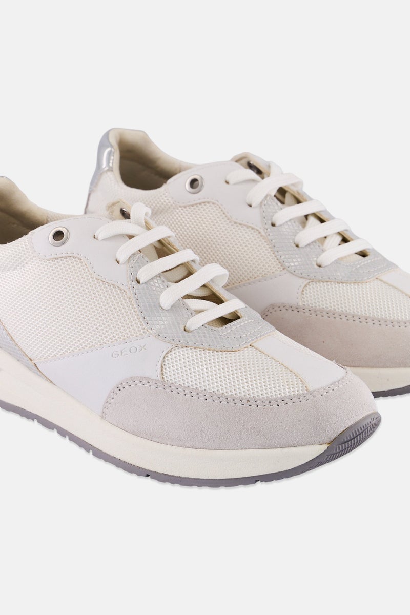 GEOX Women Lace Up Casual Shoes, White - Image 3