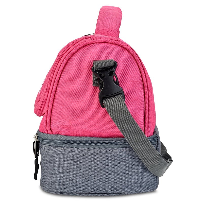 LunchBots Duplex Insulated Lunch Bag - Dual Section Design Fits Uno, Duo, Trio, Quad, Rounds, Bento Cinco Perfectly - Roomy Thermal Lunch Bag - Pink - Image 2