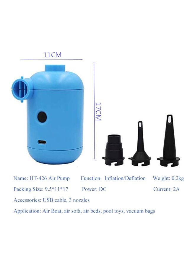 Air Inflatable Pump Blue/Black 17x11cm  - Image 4