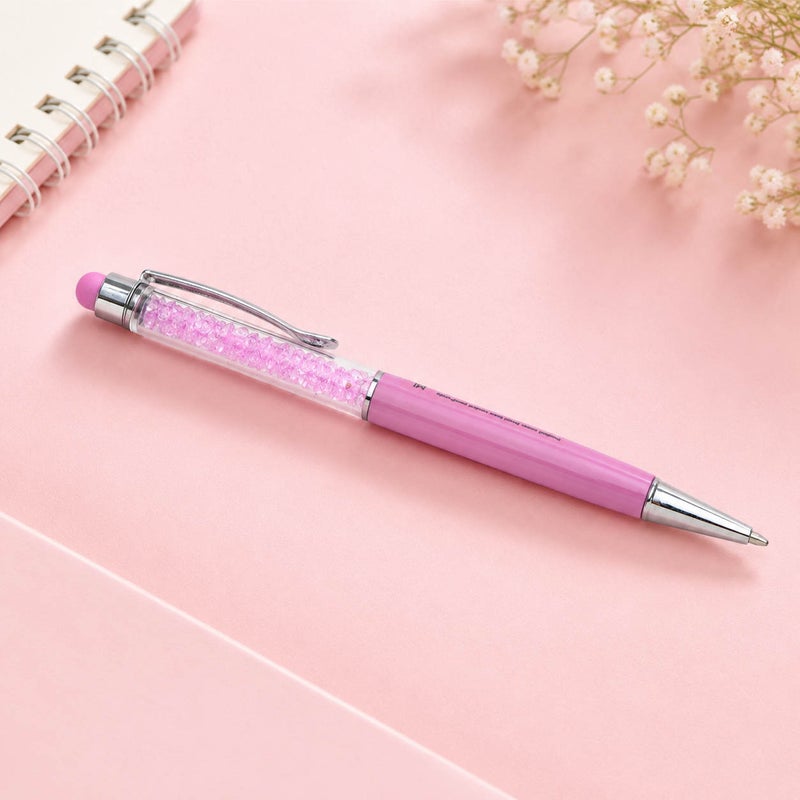 Midi Elegant Pink Crystal Pen - Image 1